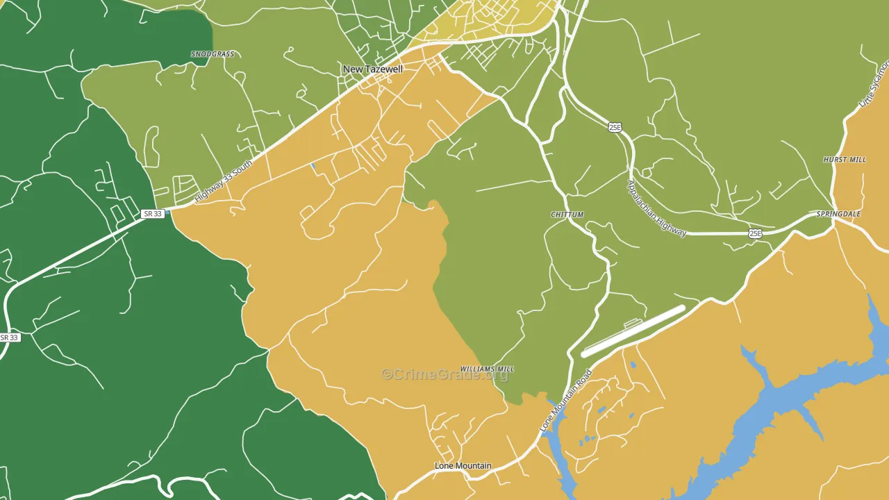 Chittum, TN Map of Murder Rates