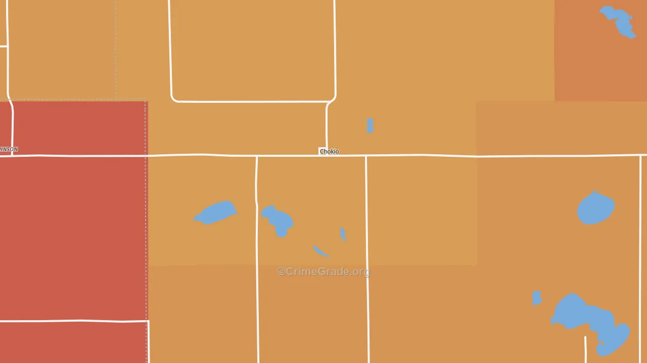 Chokio, MN Map of Murder Rates