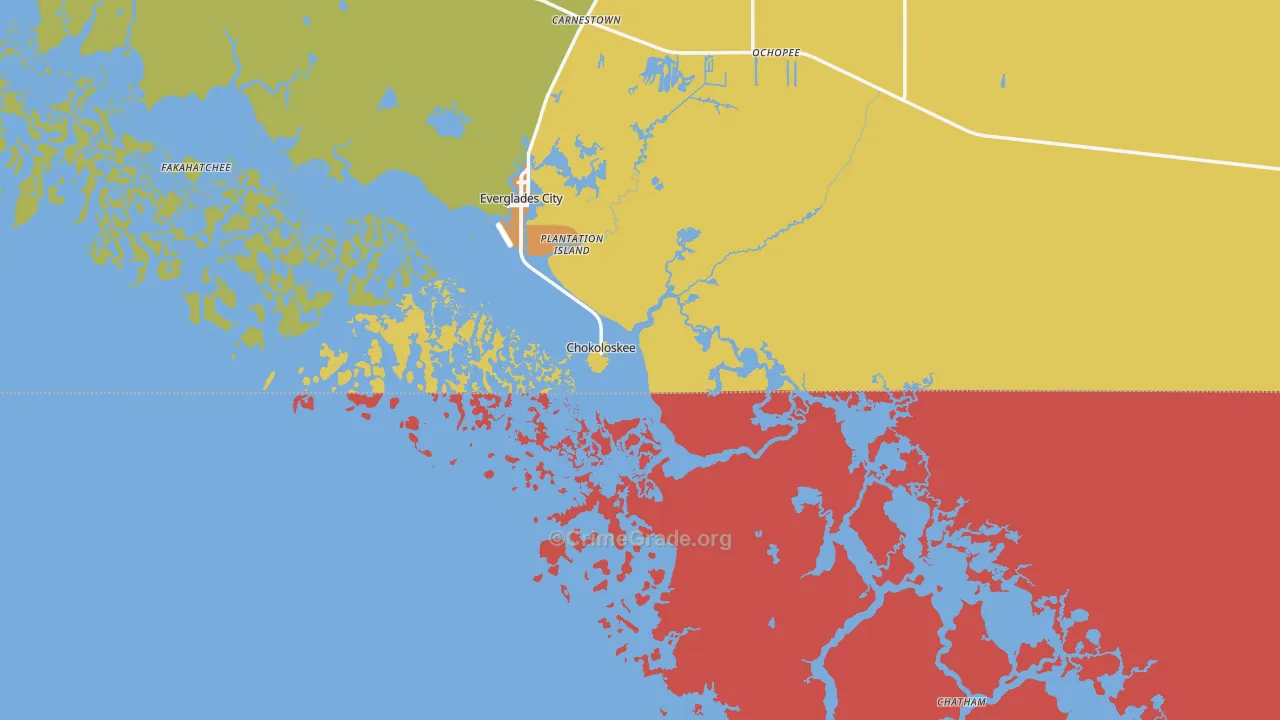 Chokoloskee, FL Map of Murder Rates