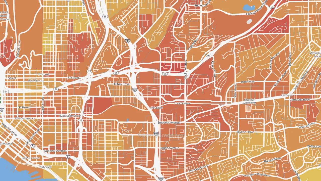 Chollas View, San Diego, CA Map of Murder Rates