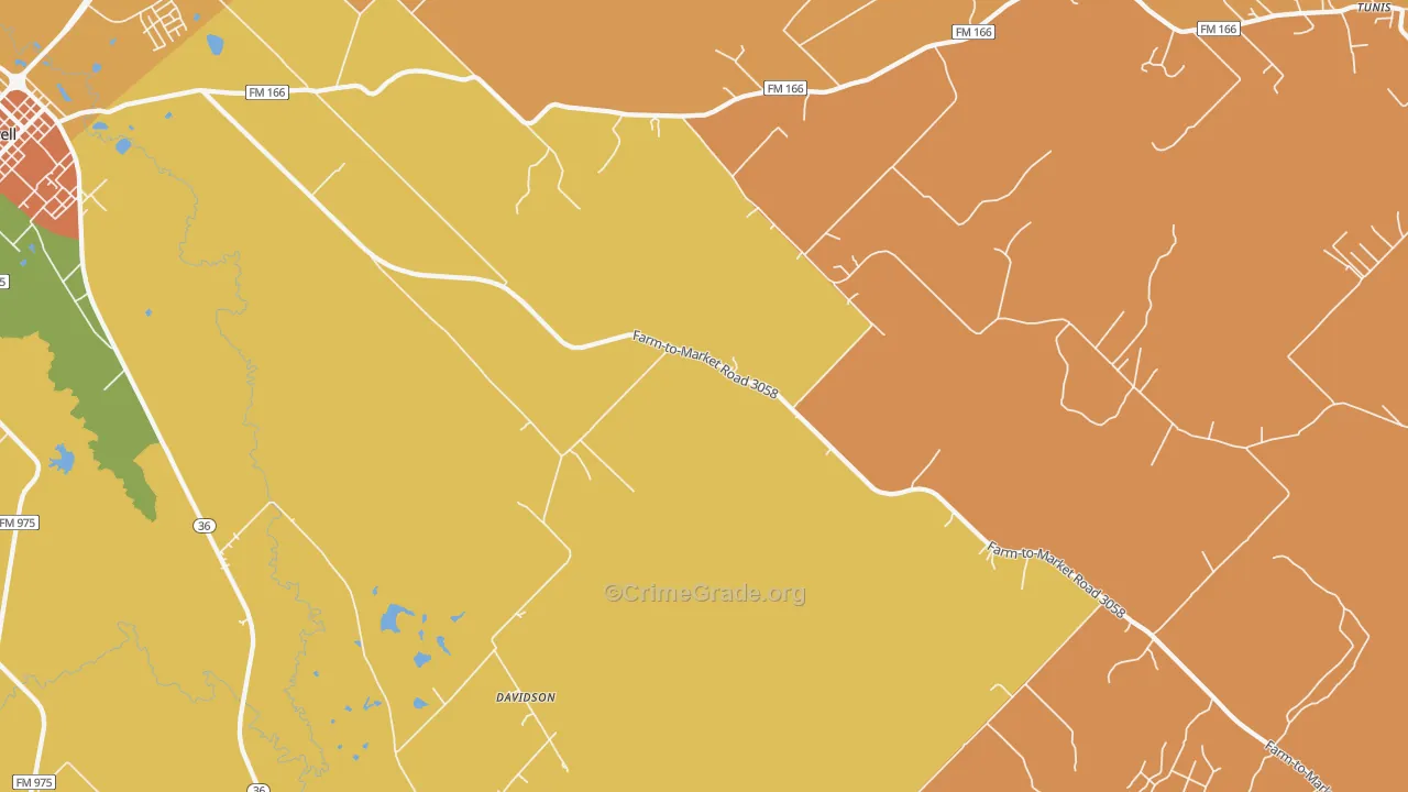 Chriesman, TX Map of Murder Rates