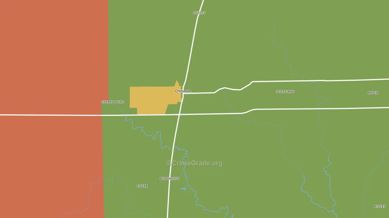 Chrisman, IL Map of Murder Rates