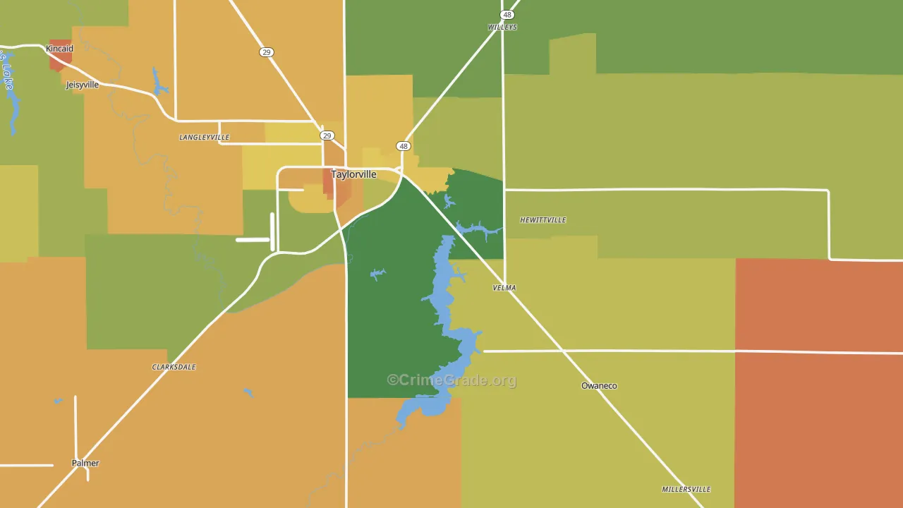 Christian County, IL Map of Murder Rates