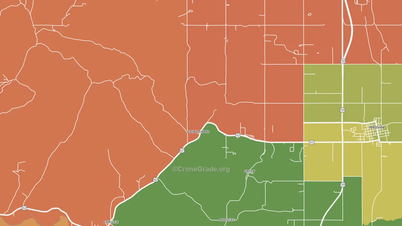 Christie, OK Map of Murder Rates