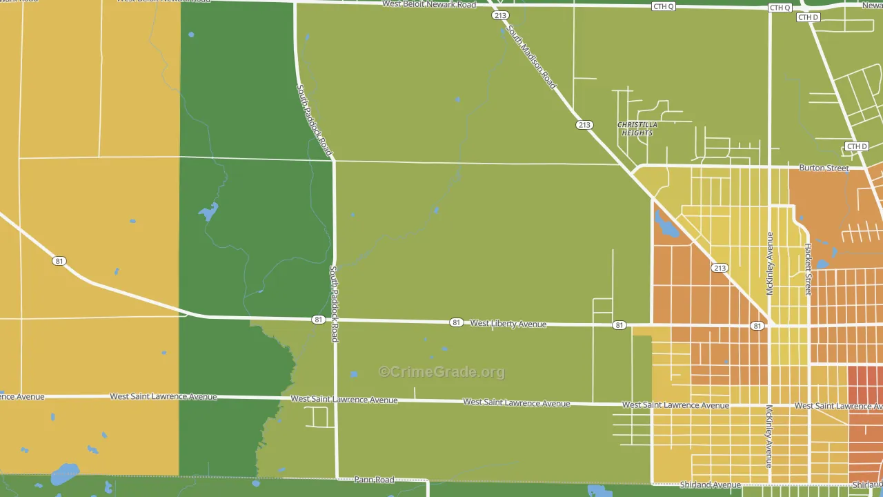 Christilla Heights, WI Map of Murder Rates