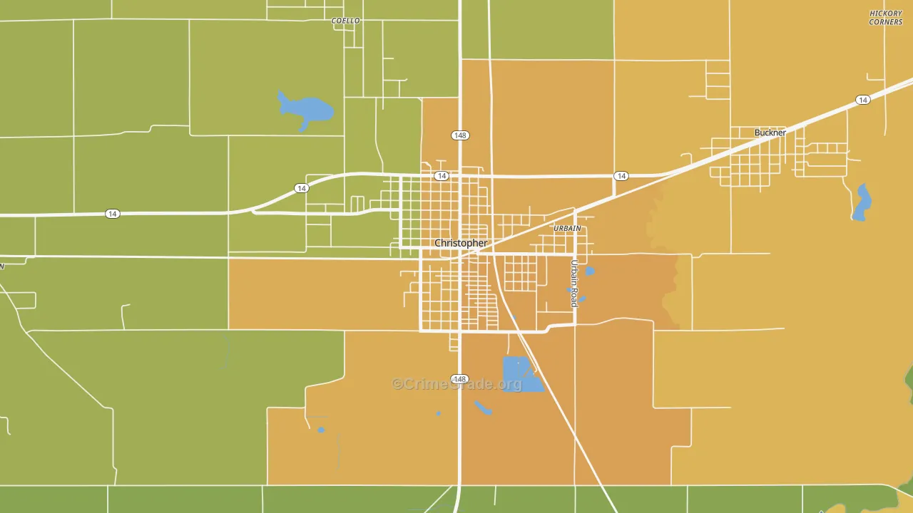 Christopher, IL Map of Murder Rates