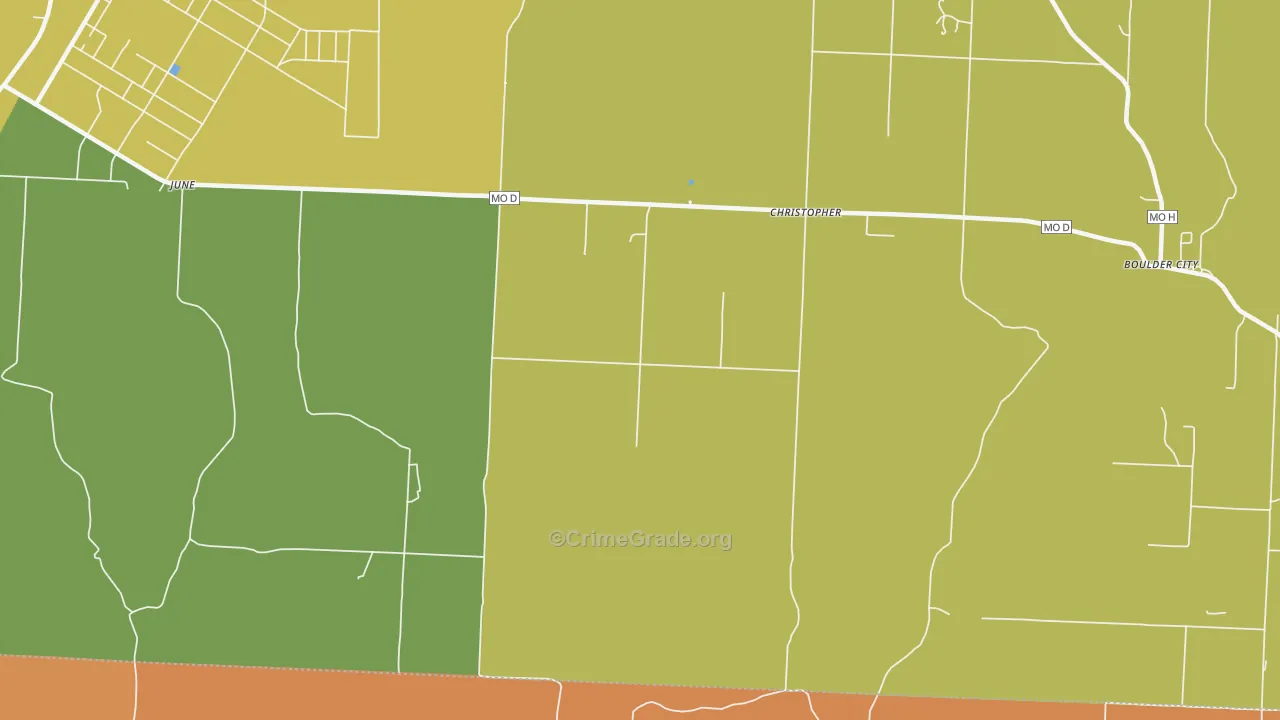 Christopher, MO Map of Murder Rates