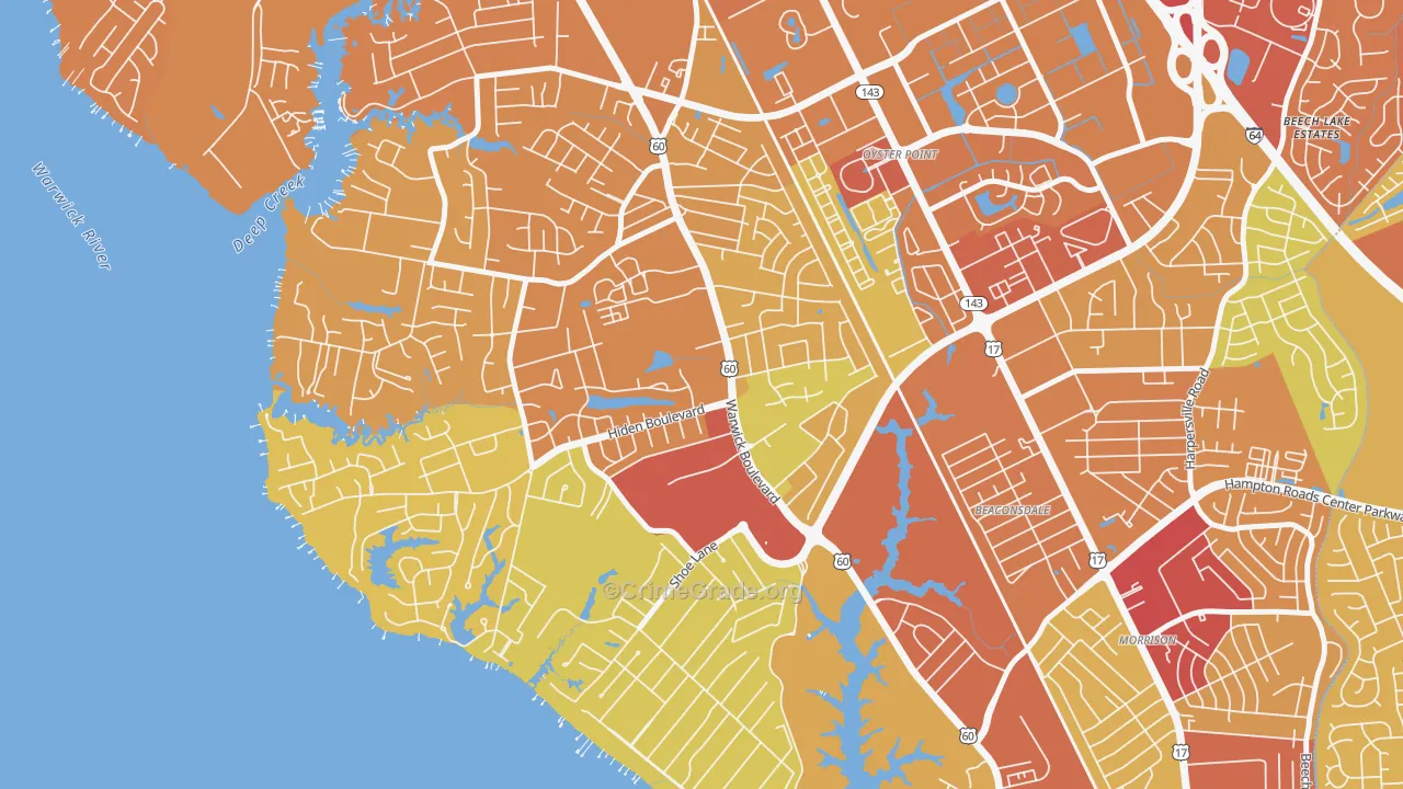 Christopher Newport, Newport News, VA Map of Murder Rates