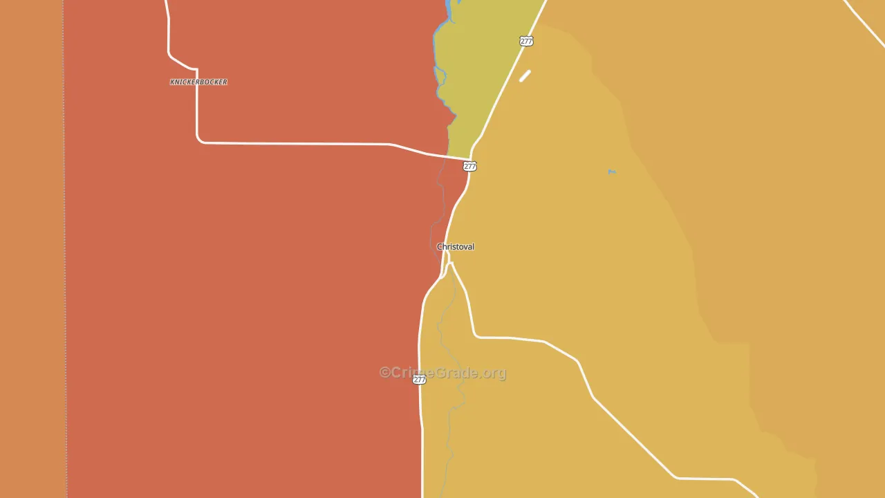 Christoval, TX Map of Murder Rates