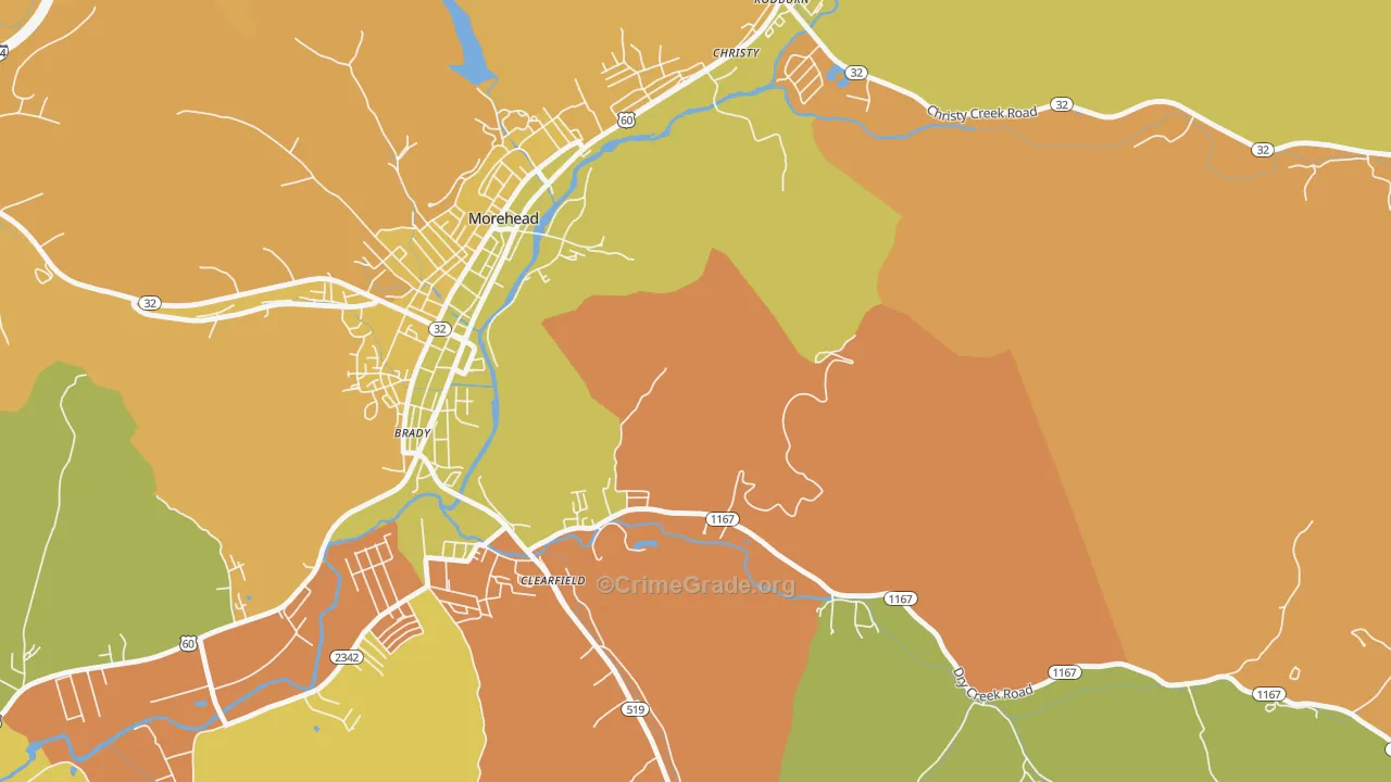 Christy, KY Map of Murder Rates