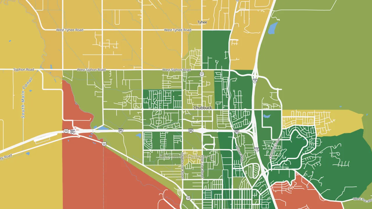 Chubbuck, ID Map of Murder Rates