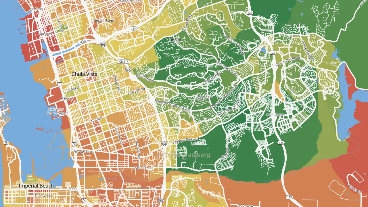 Chula Vista, CA Map of Murder Rates