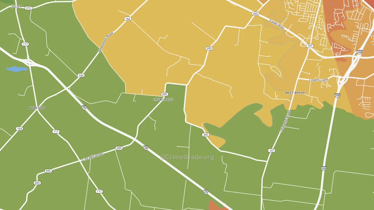 Church Hill, KY Map of Murder Rates