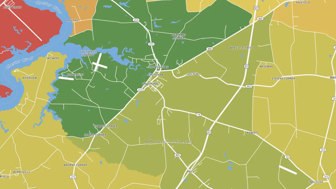 Church Hill, MD Map of Murder Rates