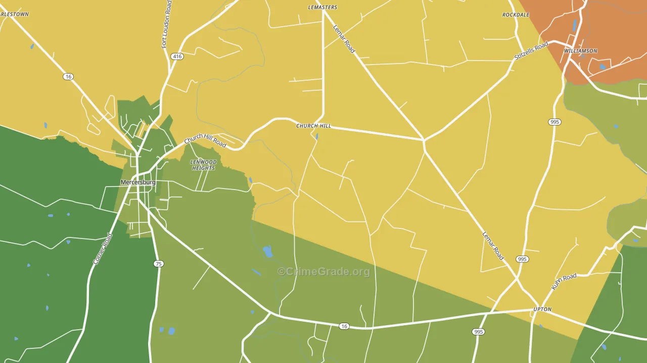 Church Hill, PA Map of Murder Rates