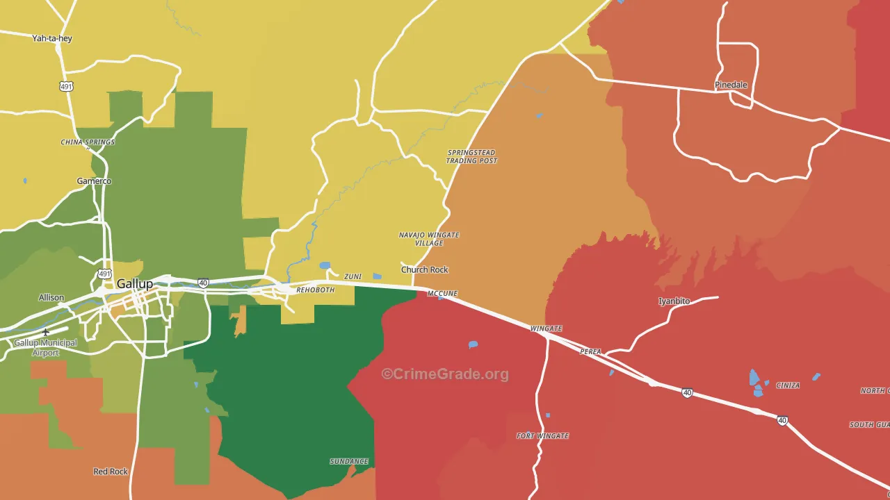 Church Rock, NM Map of Murder Rates