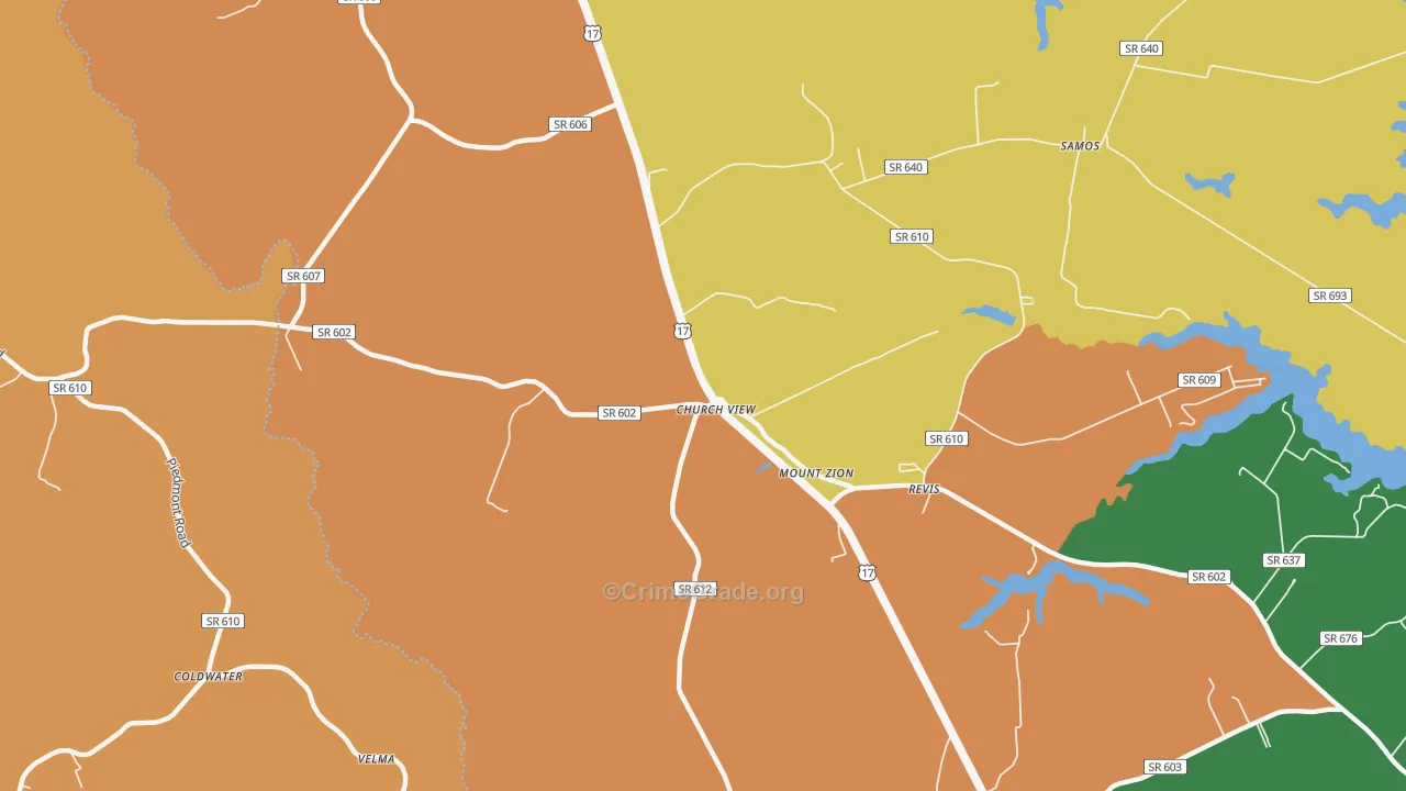 Church View, VA Map of Murder Rates
