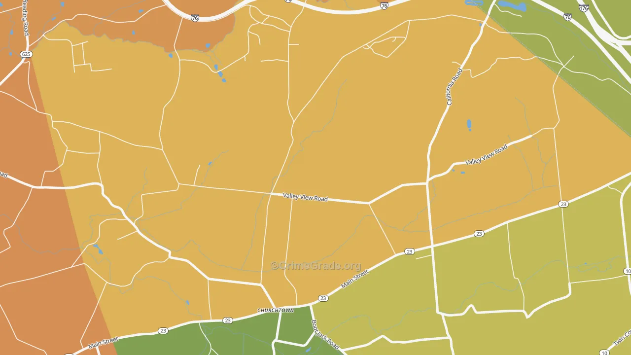 Churchtown, PA Map of Murder Rates