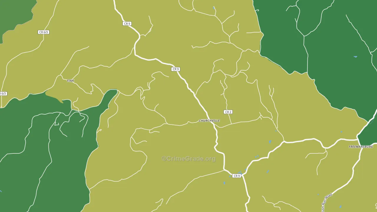 Churchville, WV Map of Murder Rates