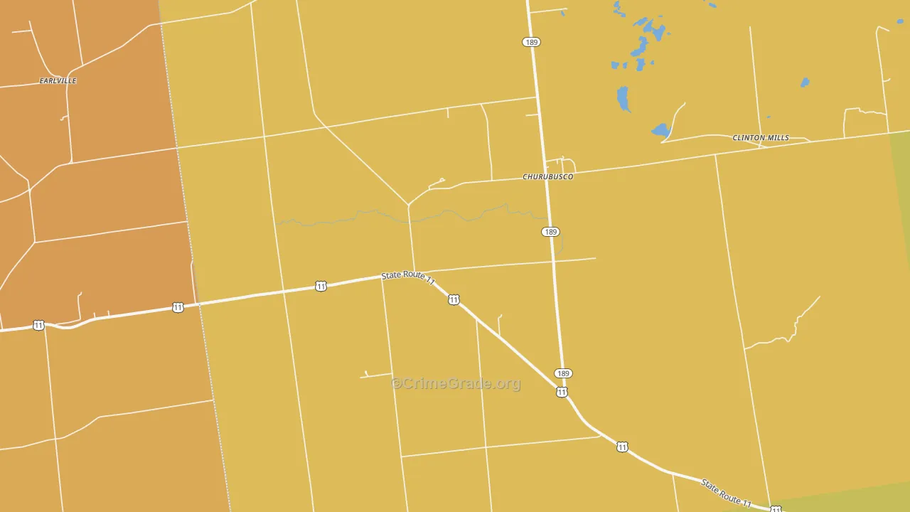 Churubusco, NY Map of Murder Rates