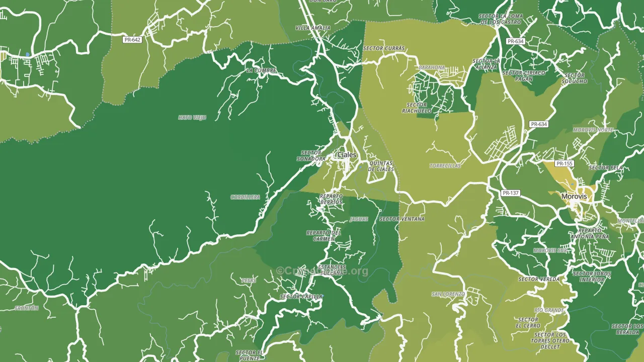 Ciales, PR Map of Murder Rates