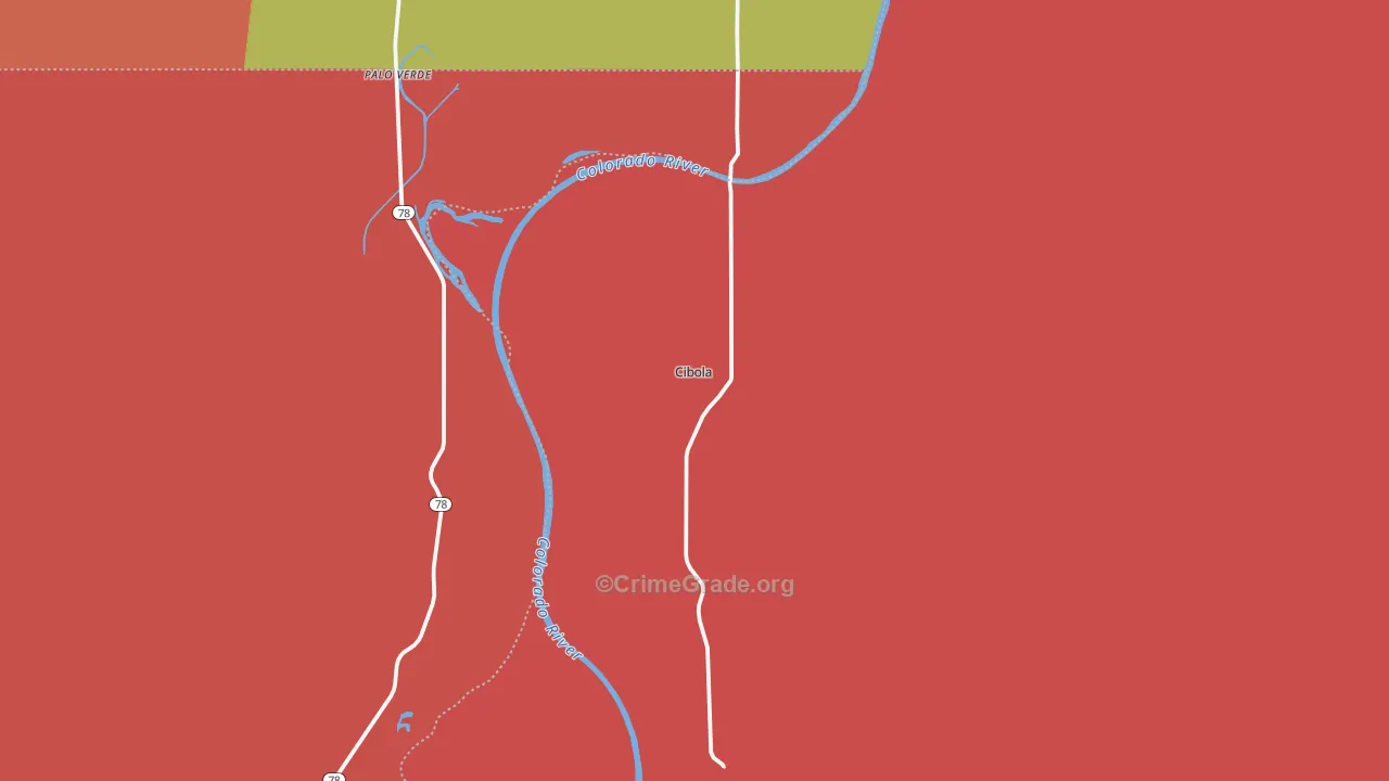 Cibola, AZ Map of Murder Rates