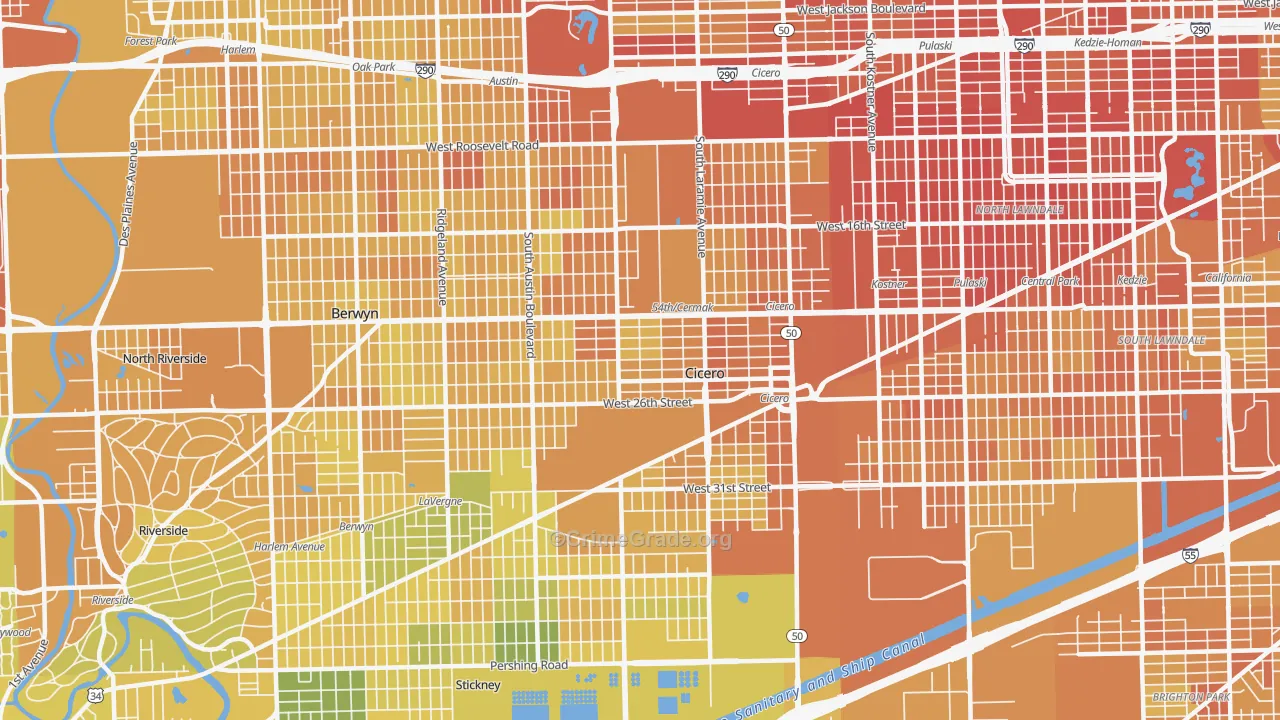 Cicero, IL Map of Murder Rates