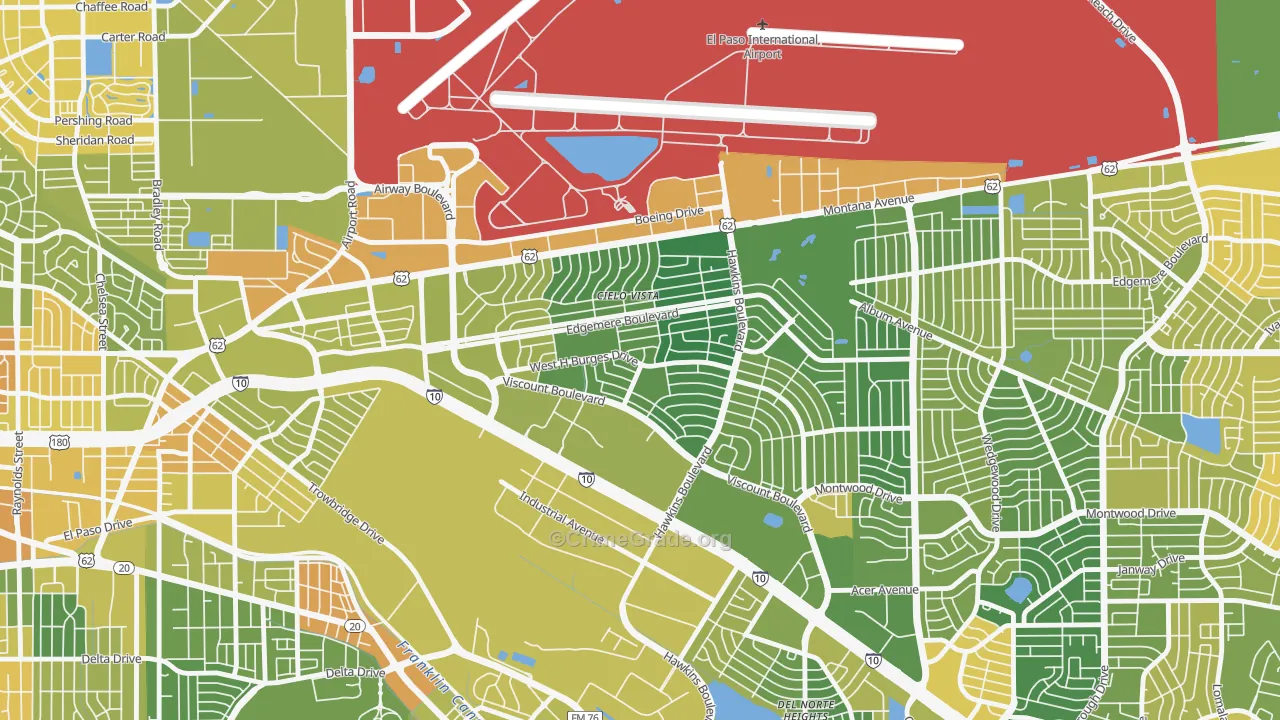 Cielo Vista South, El Paso, TX Map of Murder Rates