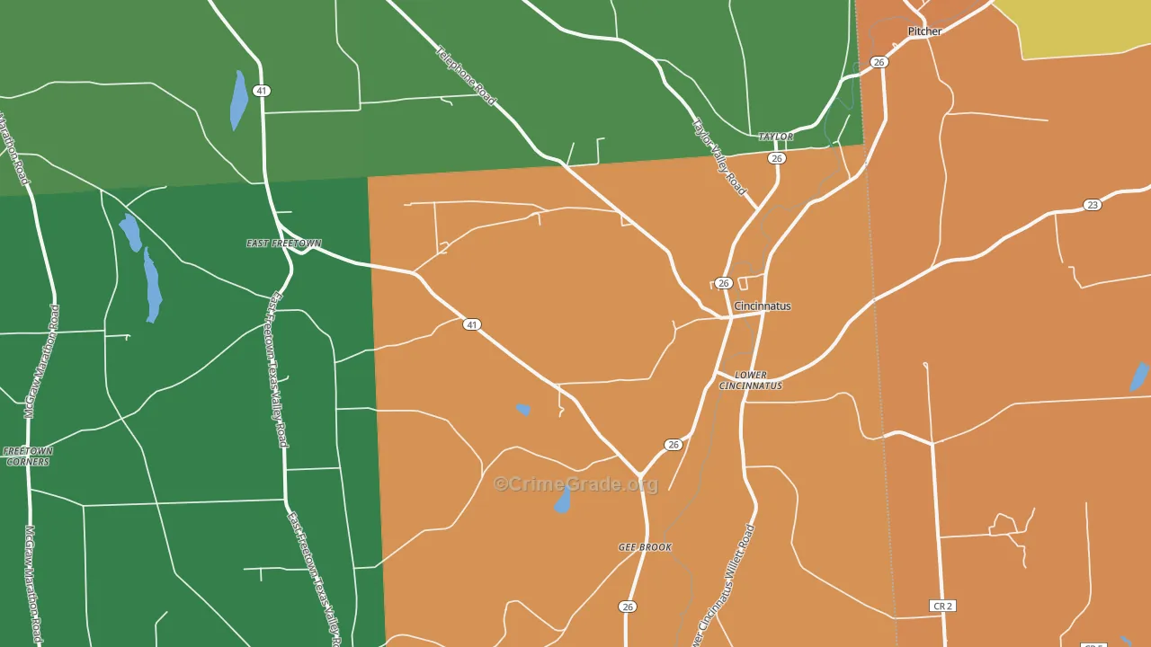Cincinnatus, NY Map of Murder Rates