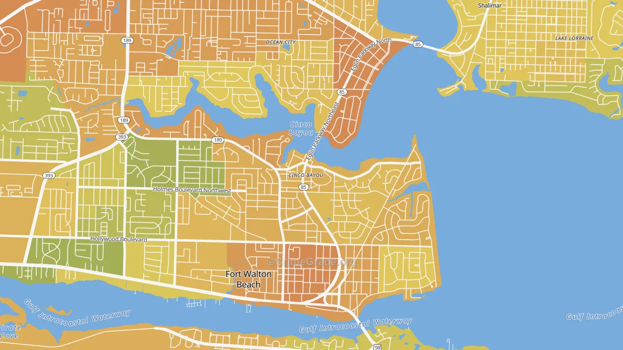 Cinco Bayou, FL Map of Murder Rates