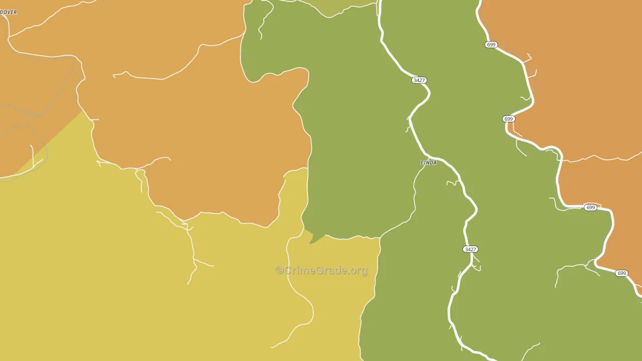 Cinda, KY Map of Murder Rates