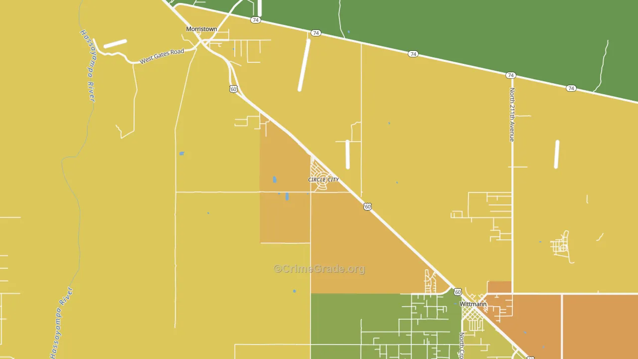 Circle City, AZ Map of Murder Rates