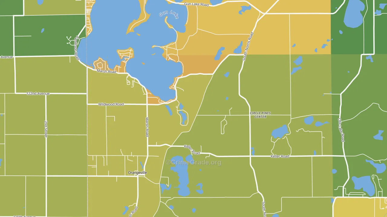 Circle Pine Center, MI Map of Murder Rates