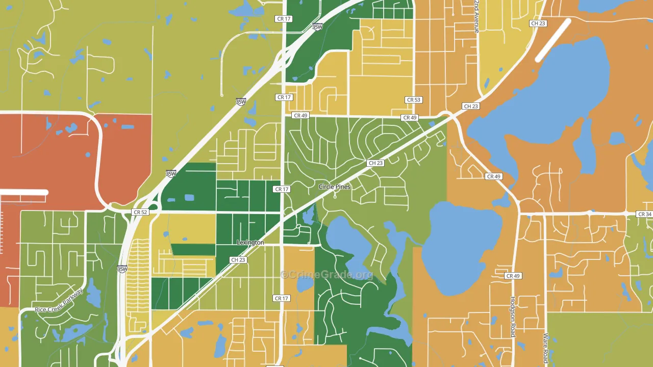 Circle Pines, MN Map of Murder Rates