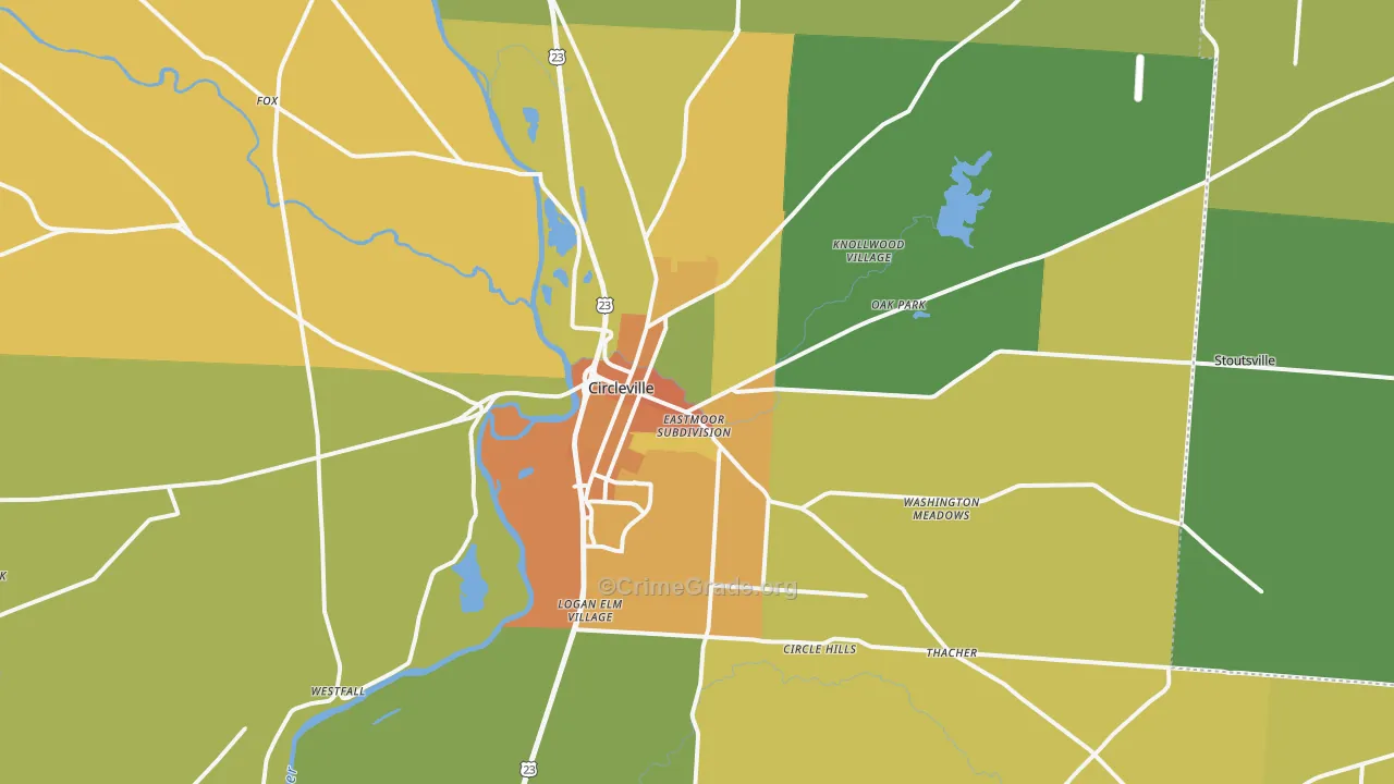 Circleville, OH Map of Murder Rates