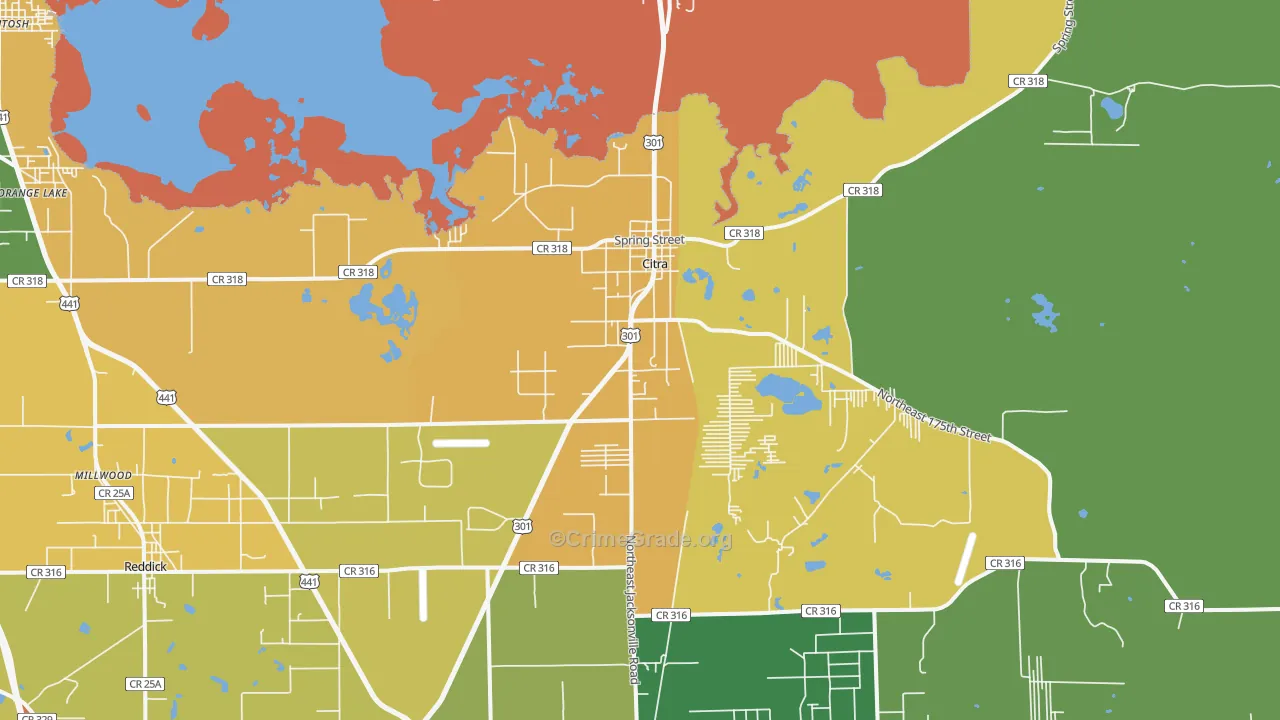 Citra, FL Map of Murder Rates