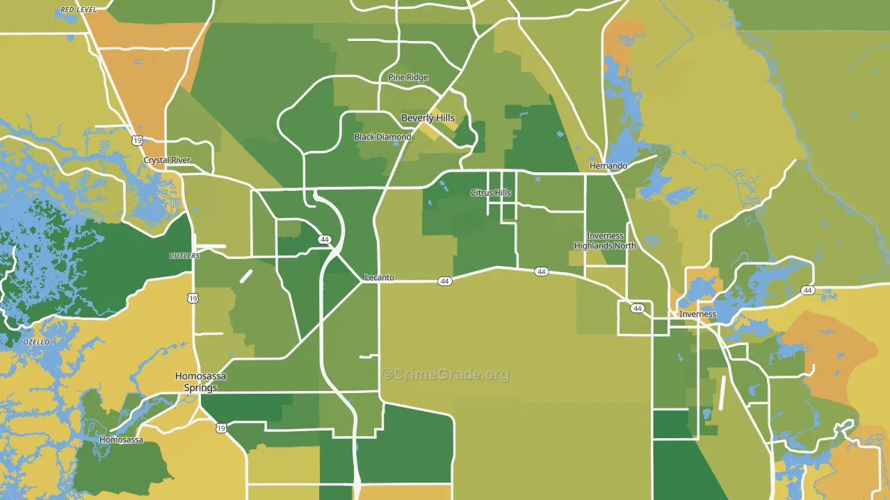 Citrus County, FL Map of Murder Rates