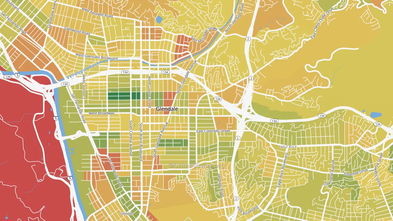 Citrus Grove, Glendale, CA Map of Murder Rates
