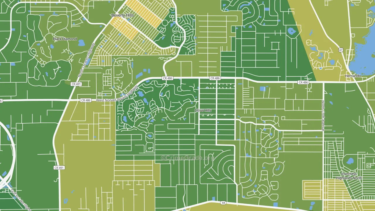 Citrus Hills, FL Map of Murder Rates