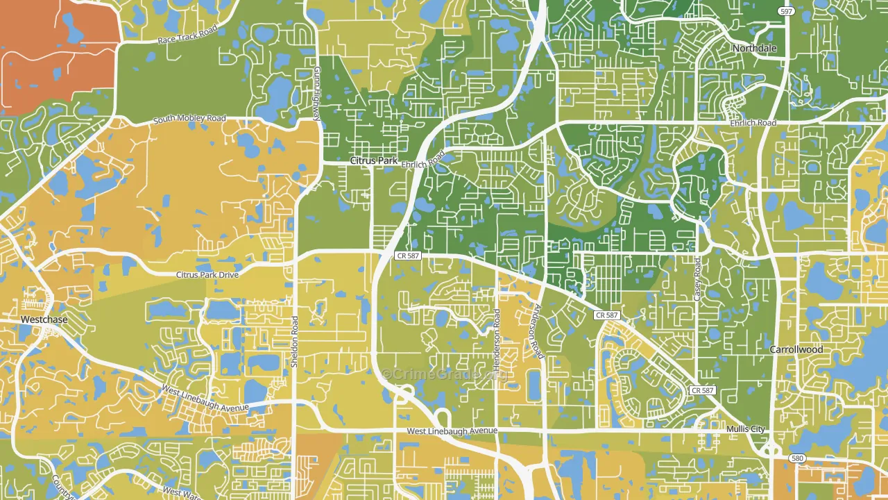 Citrus Park, FL Map of Murder Rates