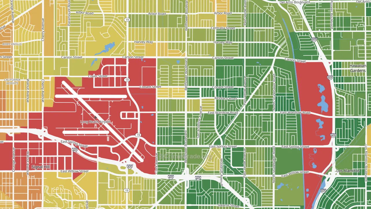 City College Area, Long Beach, CA Map of Murder Rates