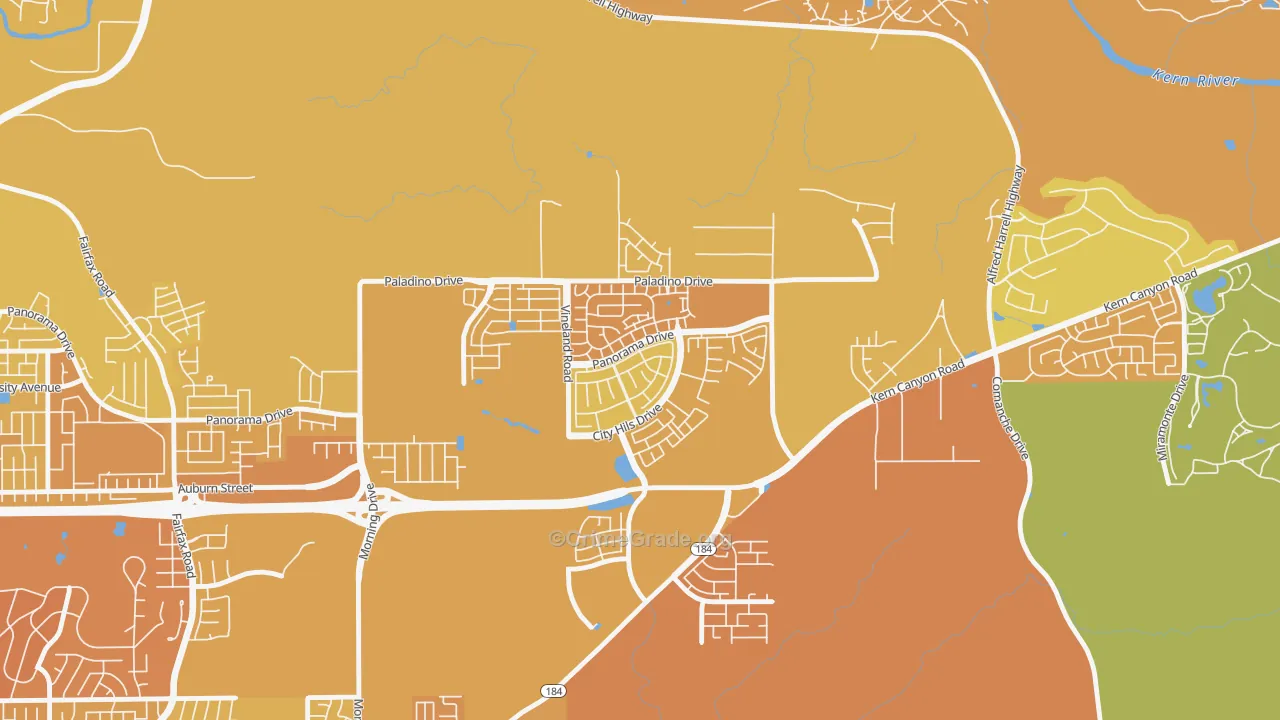 City in the Hills, Bakersfield, CA Map of Murder Rates