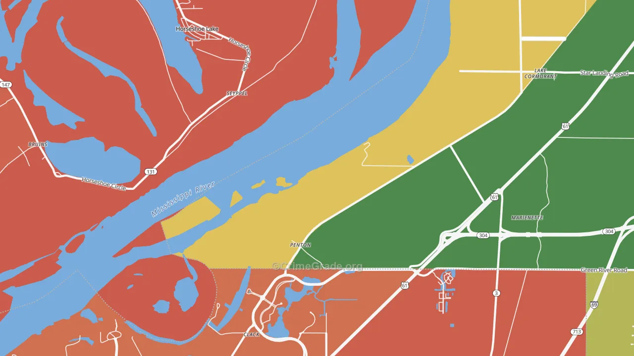 Clack, MS Map of Murder Rates