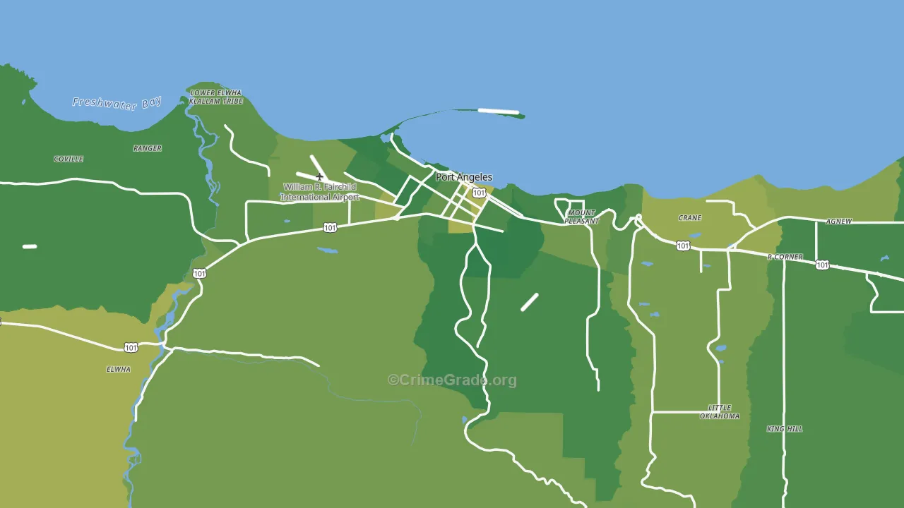 Clallam County, WA Map of Murder Rates