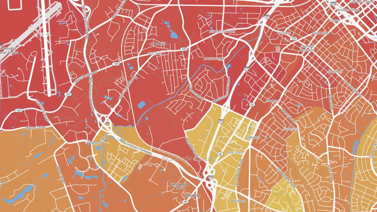 Clanton Park-Roseland, Charlotte, NC Map of Murder Rates