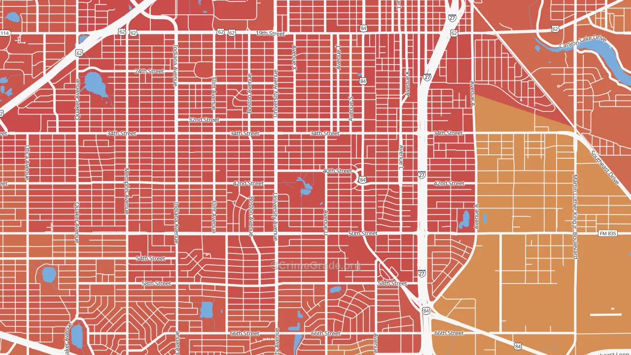 Clapp Park, Lubbock, TX Map of Murder Rates