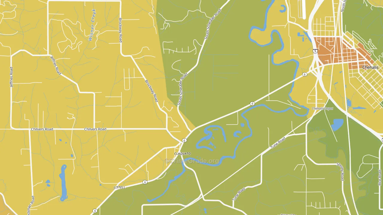 Claquato, WA Map of Murder Rates