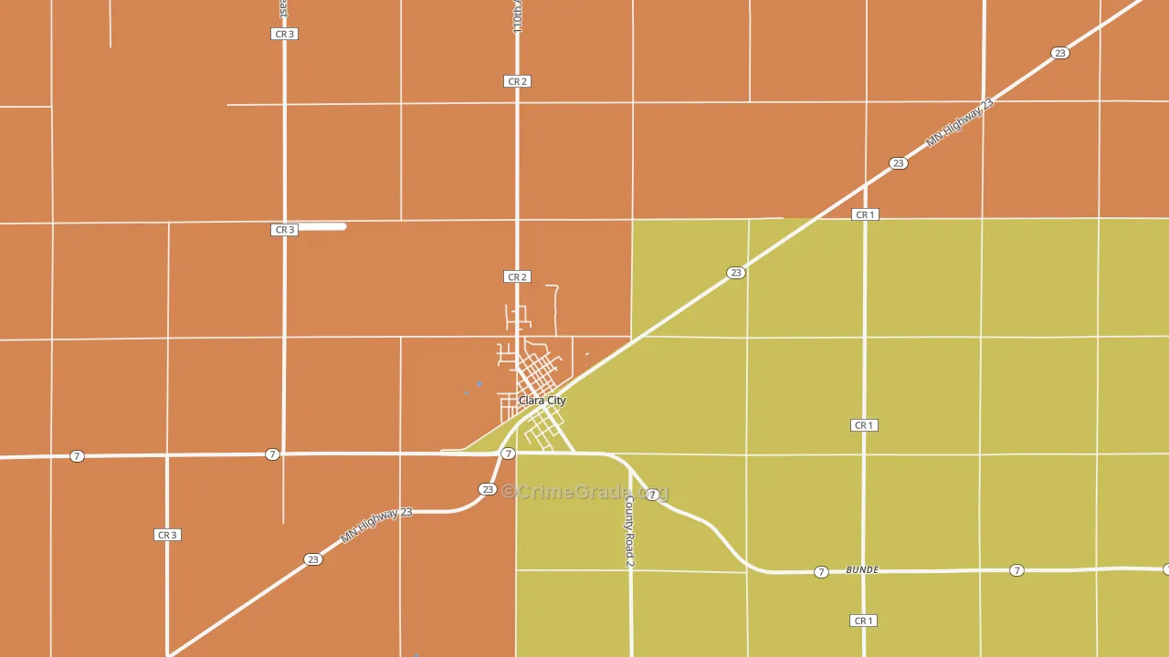 Clara City, MN Map of Murder Rates
