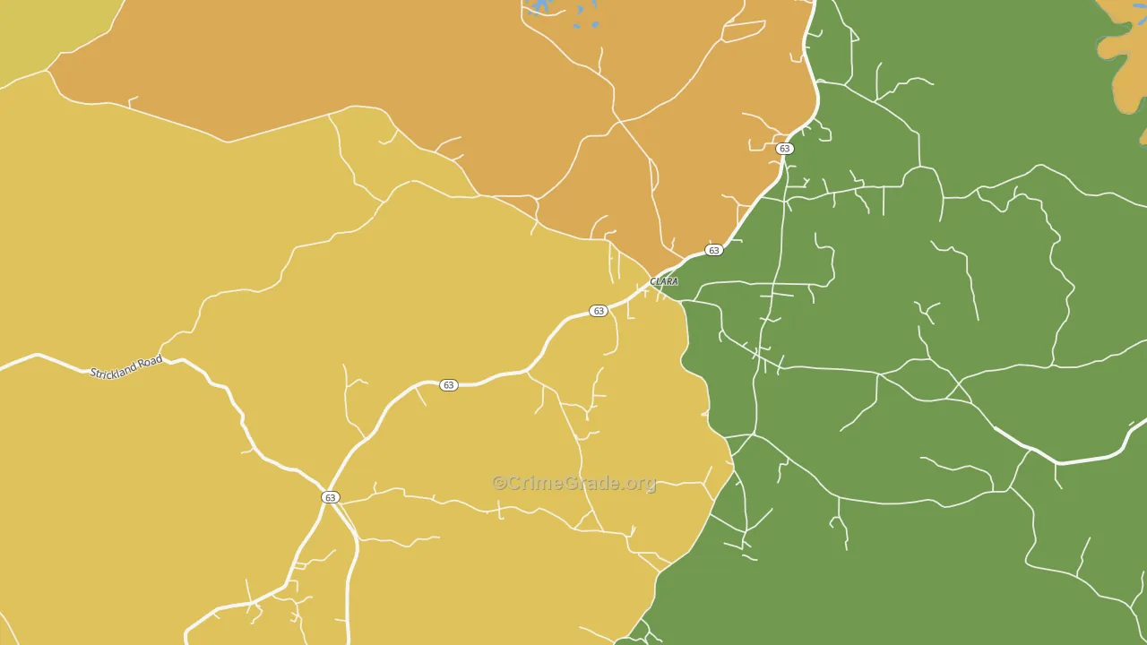 Clara, MS Map of Murder Rates