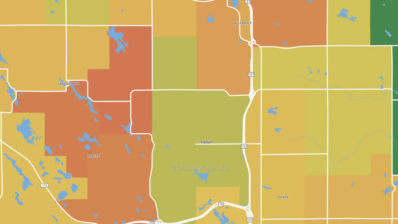 Clare County, MI Map of Murder Rates